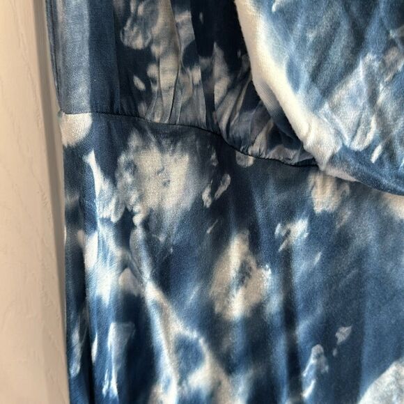 YOUNG FABULOUS & BROKE Blue & White Tie Dye Women’s Strapless Maxi Dress Size M - Picture 4 of 7